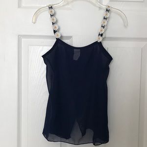 Blue Sheer Top w/ Sunflowers 🌻